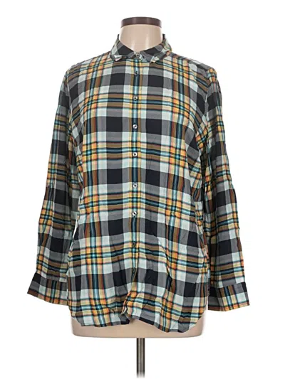 Pre-owned Talbots Long Sleeve Button Down Shirt In Teal