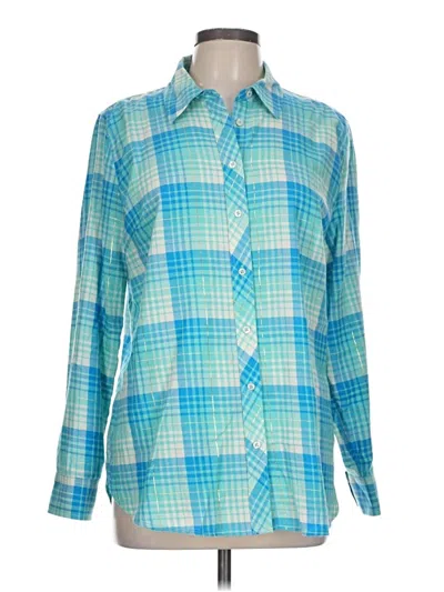 Pre-owned Talbots Long Sleeve Button Down Shirt In Teal