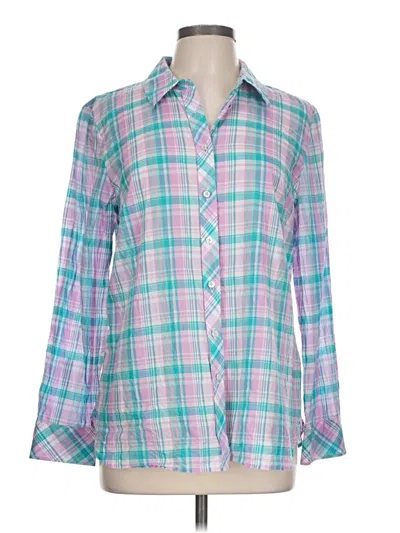 Pre-owned Talbots Long Sleeve Button Down Shirt In Teal