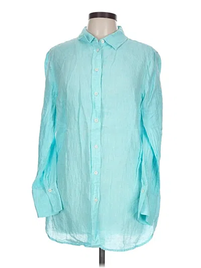 Pre-owned Talbots Long Sleeve Button Down Shirt In Teal