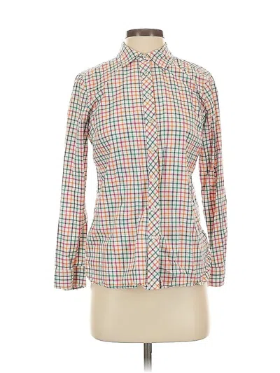 Pre-owned Talbots Long Sleeve Button Down Shirt In White