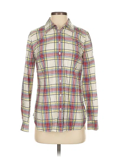 Pre-owned Talbots Long Sleeve Button Down Shirt In White