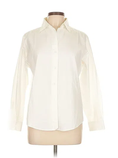 Pre-owned Talbots Long Sleeve Button Down Shirt In White