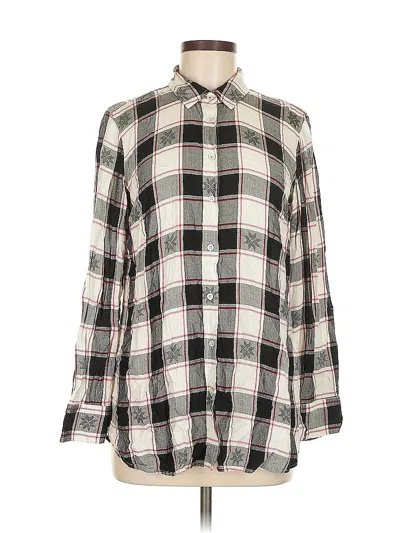 Pre-owned Talbots Long Sleeve Button Down Shirt In White