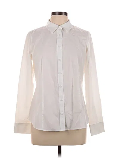 Pre-owned Talbots Long Sleeve Button Down Shirt In White