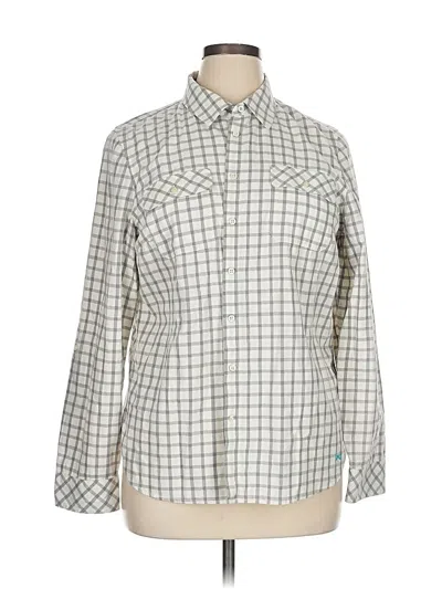 Pre-owned Talbots Long Sleeve Button Down Shirt In White