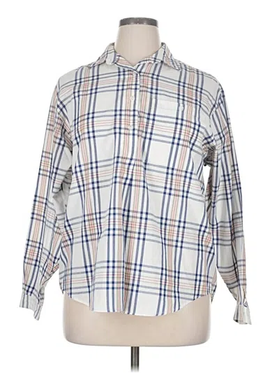 Pre-owned Talbots Long Sleeve Button Down Shirt In White