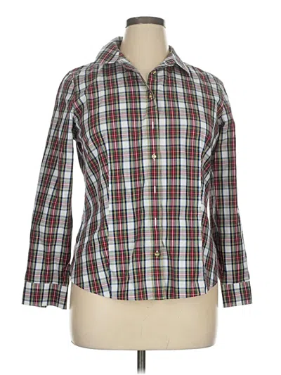 Pre-owned Talbots Long Sleeve Button Down Shirt In White