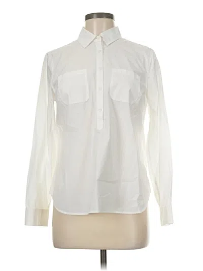 Pre-owned Talbots Long Sleeve Button Down Shirt In White