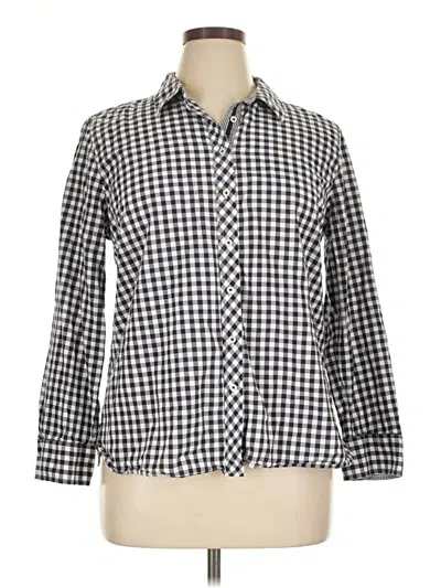 Pre-owned Talbots Long Sleeve Button Down Shirt In White