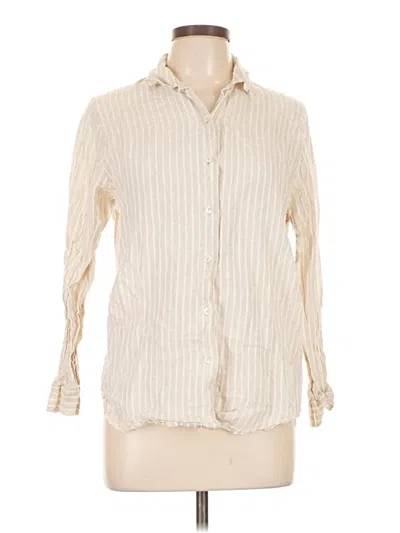 Pre-owned Talbots Long Sleeve Button Down Shirt In White