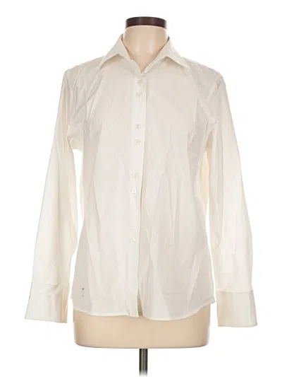 Pre-owned Talbots Long Sleeve Button Down Shirt In White