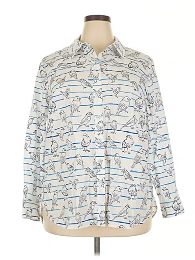 Talbots Long Sleeve Button Down Shirt In White