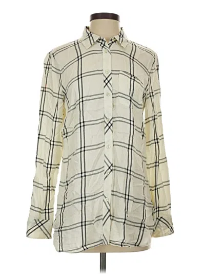 Pre-owned Talbots Long Sleeve Button Down Shirt In White