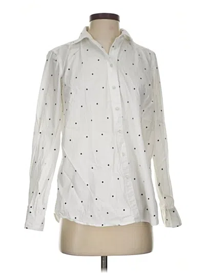 Pre-owned Talbots Long Sleeve Button Down Shirt In White