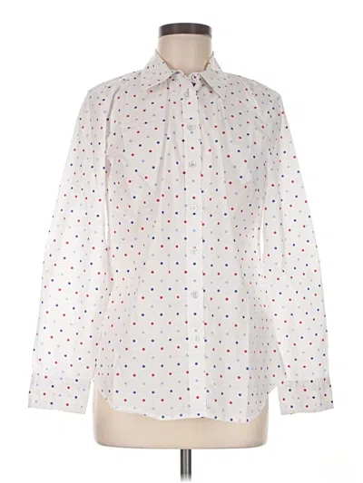Pre-owned Talbots Long Sleeve Button Down Shirt In White