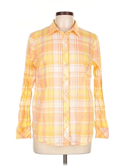 Pre-owned Talbots Long Sleeve Button Down Shirt In Yellow