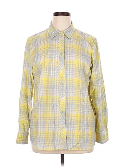 Pre-owned Talbots Long Sleeve Button Down Shirt In Yellow
