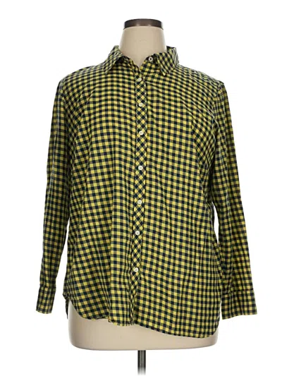 Pre-owned Talbots Long Sleeve Button Down Shirt In Yellow