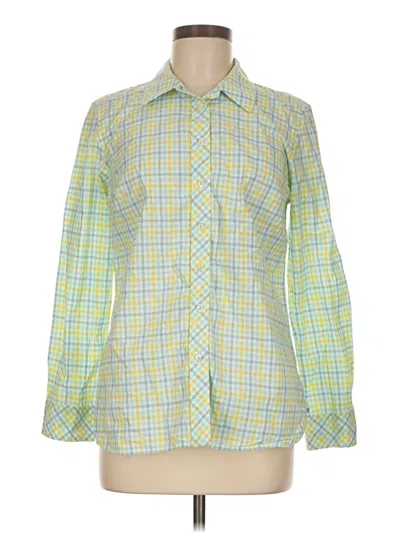 Pre-owned Talbots Long Sleeve Button Down Shirt In Yellow