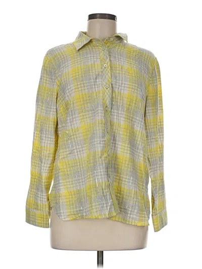 Talbots Long Sleeve Button Down Shirt In Yellow