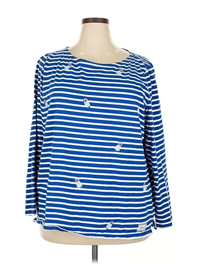 Pre-owned Talbots Long Sleeve Henley Shirt In Blue