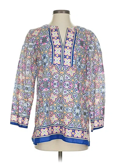 Pre-owned Talbots Long Sleeve Henley Shirt In Blue