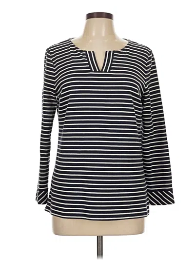 Pre-owned Talbots Long Sleeve Henley Shirt In Blue
