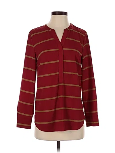 Pre-owned Talbots Long Sleeve Henley Shirt In Burgundy