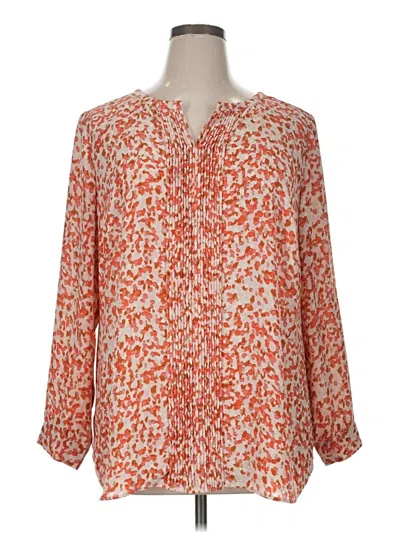 Pre-owned Talbots Long Sleeve Henley Shirt In Orange