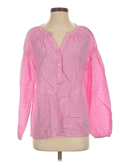 Pre-owned Talbots Long Sleeve Henley Shirt In Pink