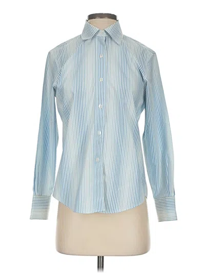 Pre-owned Talbots Long Sleeve Polo Shirt In Blue