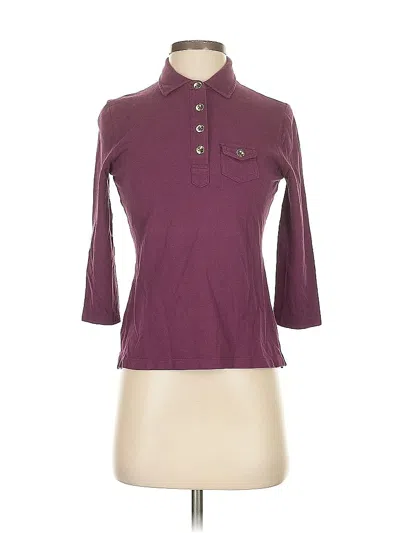 Pre-owned Talbots Long Sleeve Polo Shirt In Burgundy