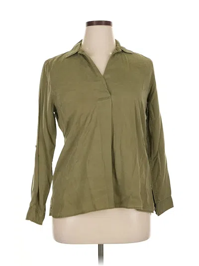 Pre-owned Talbots Long Sleeve Polo Shirt In Green