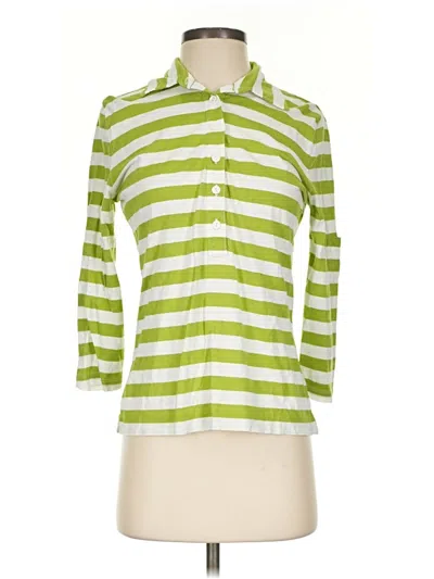 Pre-owned Talbots Long Sleeve Polo Shirt In Green