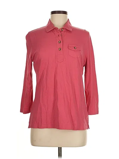 Pre-owned Talbots Long Sleeve Polo Shirt In Pink