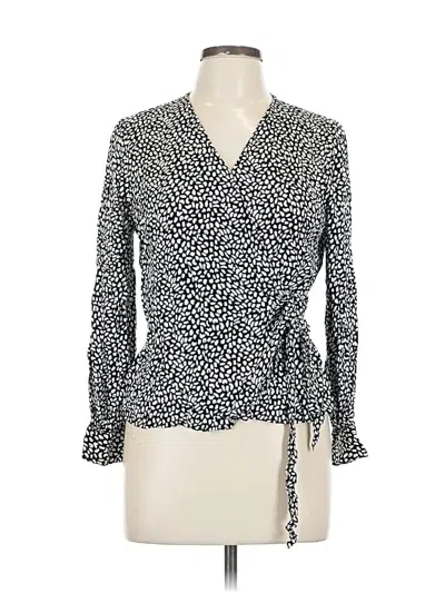 Pre-owned Talbots Long Sleeve Polo Shirt In Silver