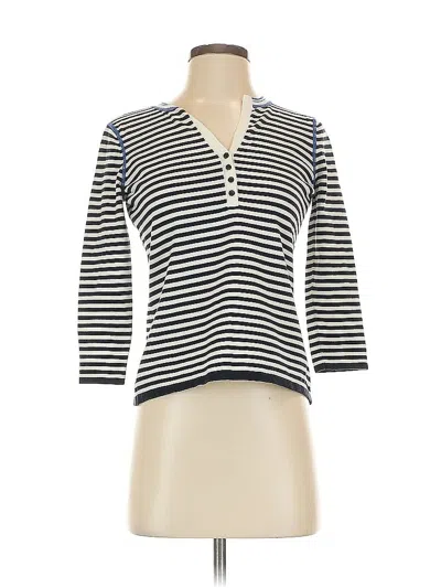 Pre-owned Talbots Long Sleeve Polo Shirt In White