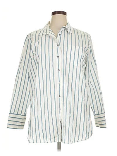 Pre-owned Talbots Long Sleeve Polo Shirt In White