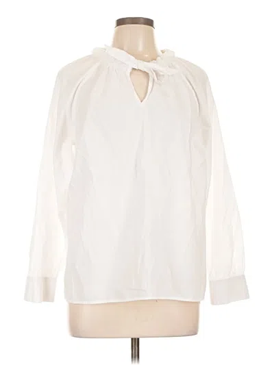 Pre-owned Talbots Long Sleeve Polo Shirt In White