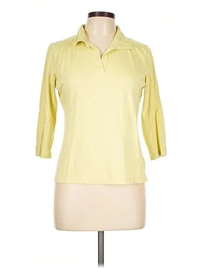 Pre-owned Talbots Long Sleeve Polo Shirt In Yellow