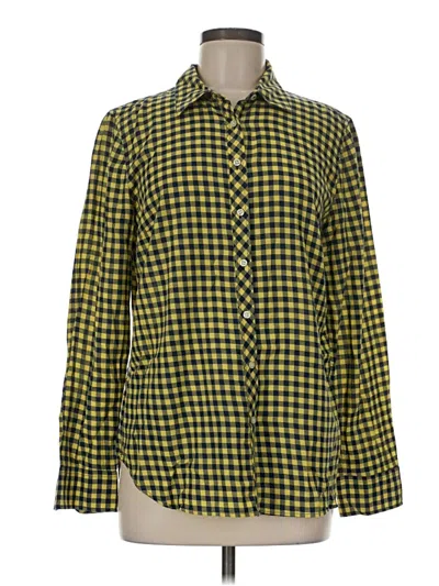Pre-owned Talbots Long Sleeve Polo Shirt In Yellow