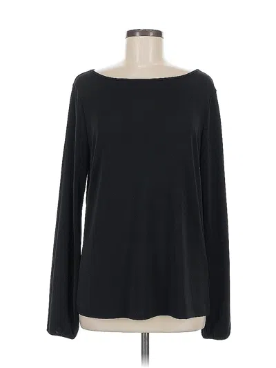Pre-owned Talbots Long Sleeve Top Black Boatneck Tops