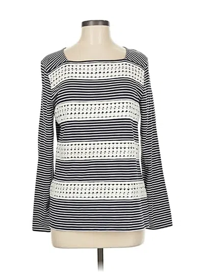 Pre-owned Talbots Long Sleeve Top Black Boatneck Tops