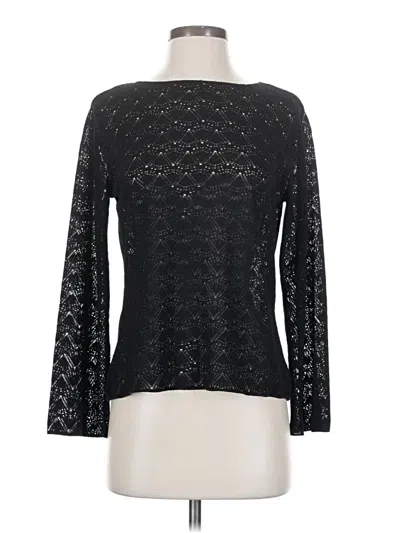 Pre-owned Talbots Long Sleeve Top Black Boatneck Tops