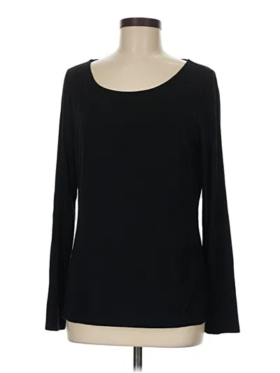 Pre-owned Talbots Long Sleeve Top Black Boatneck Tops