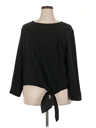 Pre-owned Talbots Long Sleeve Top Black Boatneck Tops