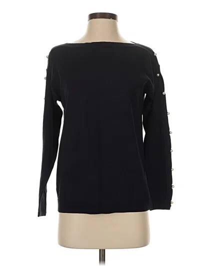 Pre-owned Talbots Long Sleeve Top Black Boatneck Tops