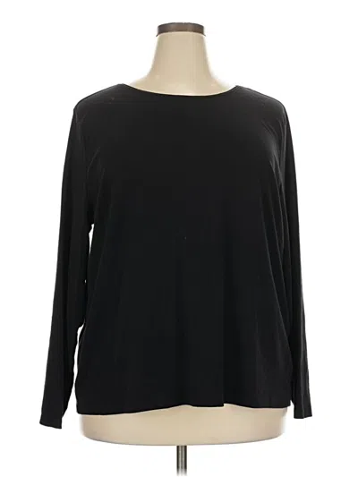 Pre-owned Talbots Long Sleeve Top Black Boatneck Tops