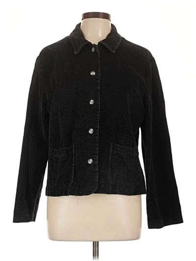 Pre-owned Talbots Long Sleeve Top Black Collared Neckline Tops